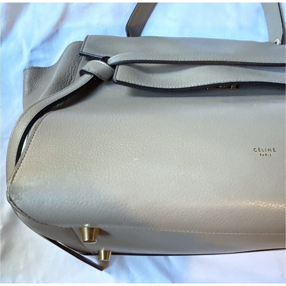 Authentic Celine Mini Belt Bag Grained Calfskin With Gold Finishing Taupe - Picture 9 of 12
